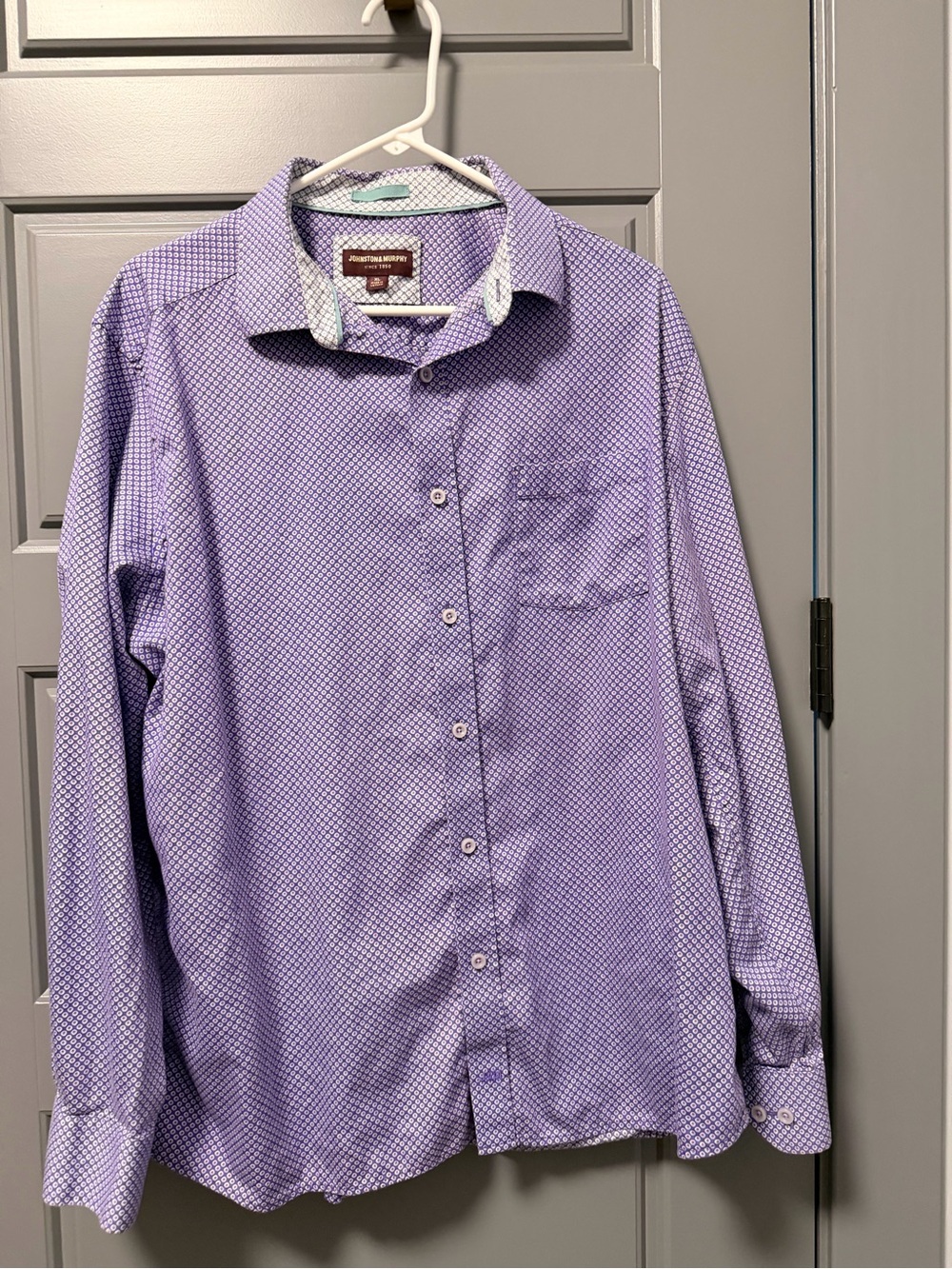 Johnston & Murphy | Shirts | Johnston Murphy Mens Lavender Geometric Print Dress Shirt Xl Nwot